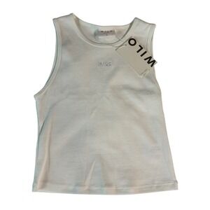 Wilo The Label Logo Rib Tank Chalk White Sleeveless Crew Neck Top W6T395-CLK-L